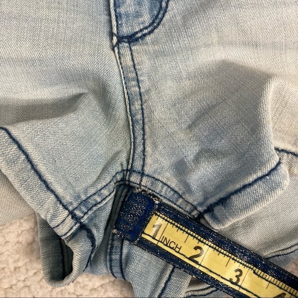Blue Spice Distressed High Waist Button Denim Jean Shorts Blue Medium 5/6 - Picture 10 of 11